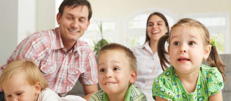 Happy family enjoying healthy time together 